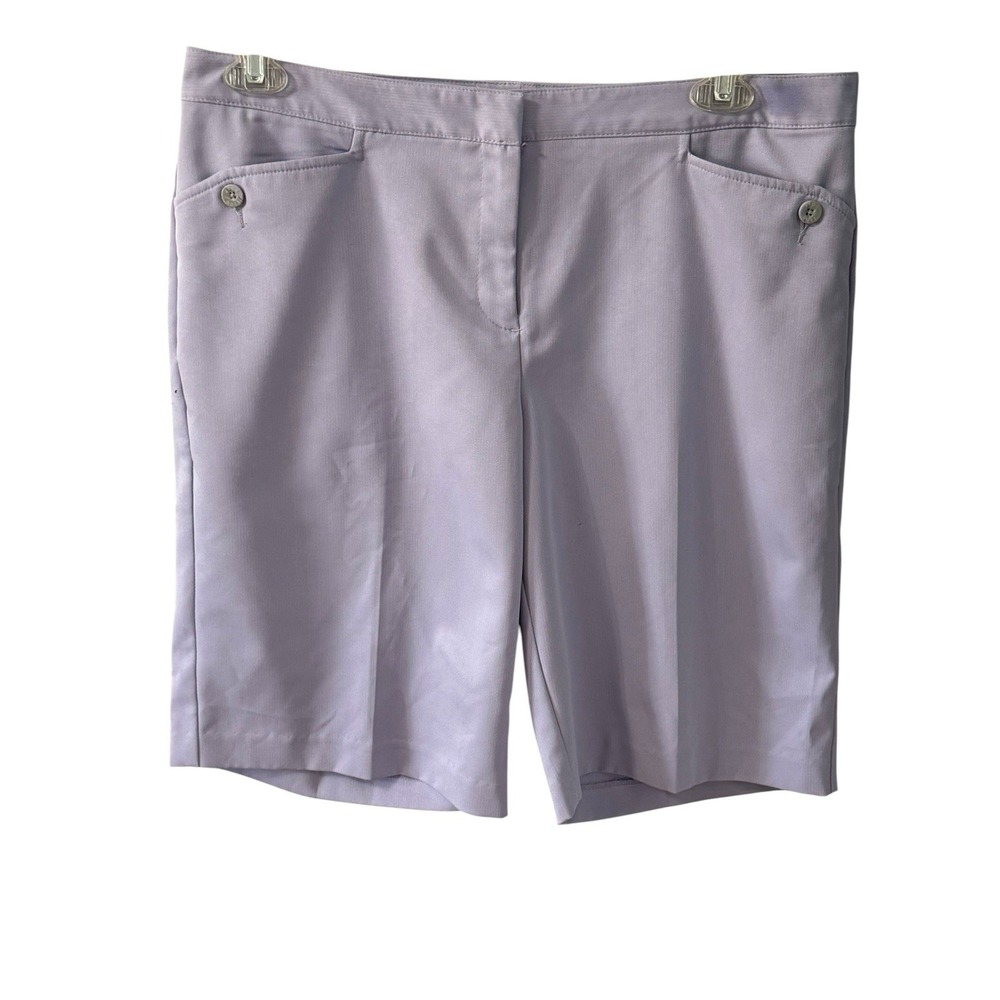 IZOD Women's Performx Golf Pickleball Bermuda Shorts Lilac 10" Inseam SZ 12